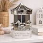 Personalised Money Box Silver Carousel Christening Gift For Children, thumbnail 3 of 8