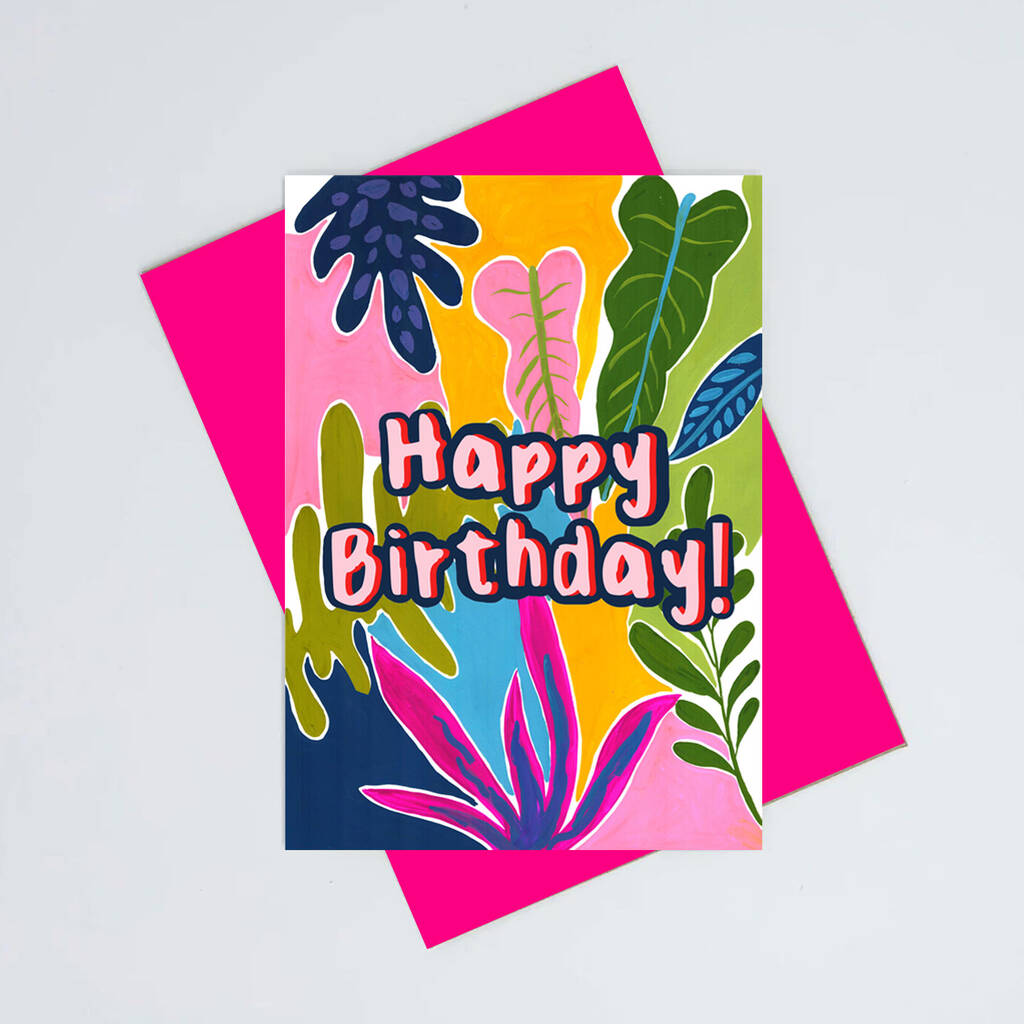 Happy Birthday Leaves Card By Lousurfacepattern | notonthehighstreet.com