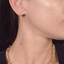 Origami Crane Japanese Threader Gold Plated Earrings, thumbnail 2 of 4