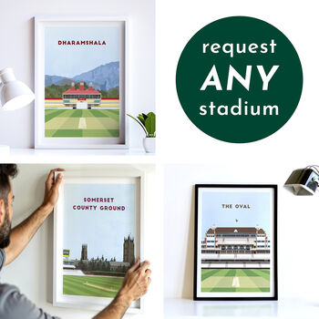 Contemporary Cricket Ground Print Gift, Framed Or Unframed, 2 of 11