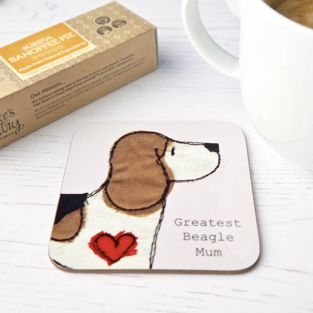 beagle gift coaster 'greatest beagle …' by ren and thread ...