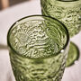 Lugo Paisley Embossed Green Wine Glass, thumbnail 4 of 4