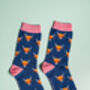 Highland Cow Navy Bamboo Socks, thumbnail 6 of 8