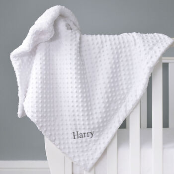 Personalised White Bobble Sherpa Baby Blanket, 3 of 8