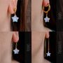 Crescent Moon And Star Earrings, thumbnail 3 of 12