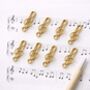 Gold Music Note Paperclips Set Of Eight, thumbnail 2 of 4
