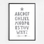 Alphabet Grey Scandi Nursery Print, thumbnail 3 of 5