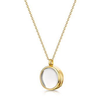 Floating Round Memory Locket 18 K Gold Plate, 4 of 12