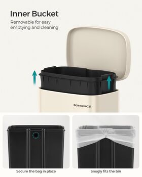 Kitchen Bin 30 L Pedal Trash Can Soft Close Lid, 7 of 9