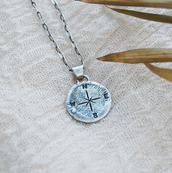 Men's Personalised Compass Disc Necklace, 2 of 6
