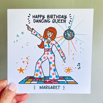 Dancing Queen Personalised Birthday Card, 2 of 5