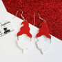 Christmas Red Santa Hat Earrings, thumbnail 2 of 4