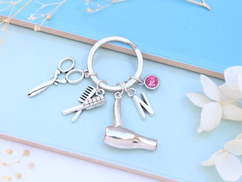 Personalised Hairdresser Keyring Hair Stylist Gift, 6 of 9
