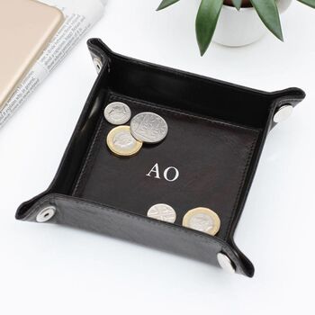 Personalised Luxury Leather Valet Tray, 2 of 3