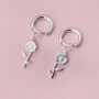 Sterling Silver Daisy Charm Earring Hoop, thumbnail 4 of 5