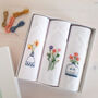 Embroidered Flowers Vases Handkerchiefs, thumbnail 1 of 4