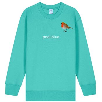 Childrens Unisex Organic Cotton Embroidered Robin Christmas Jumper, 7 of 12