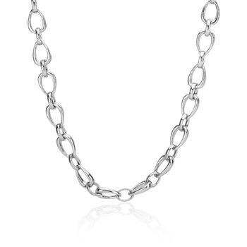 Egerton Sterling Silver Raindrop Link Necklace, 3 of 4