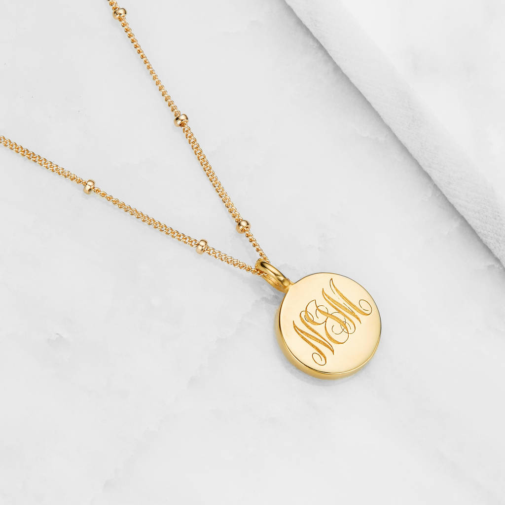 Gold, Silver Or Rose Large Personalised Disc Necklace, 1 of 7