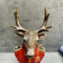 19cm Red Gentleman Stag Bust Ornament – Regal Deer Suit Figurine, thumbnail 11 of 12