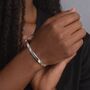 Sterling Silver Flat Triple Herringbone Bracelet, thumbnail 2 of 7