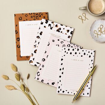 A6 I Love Lists Notepad, Dalmatian Spot Animal Print, 5 of 10