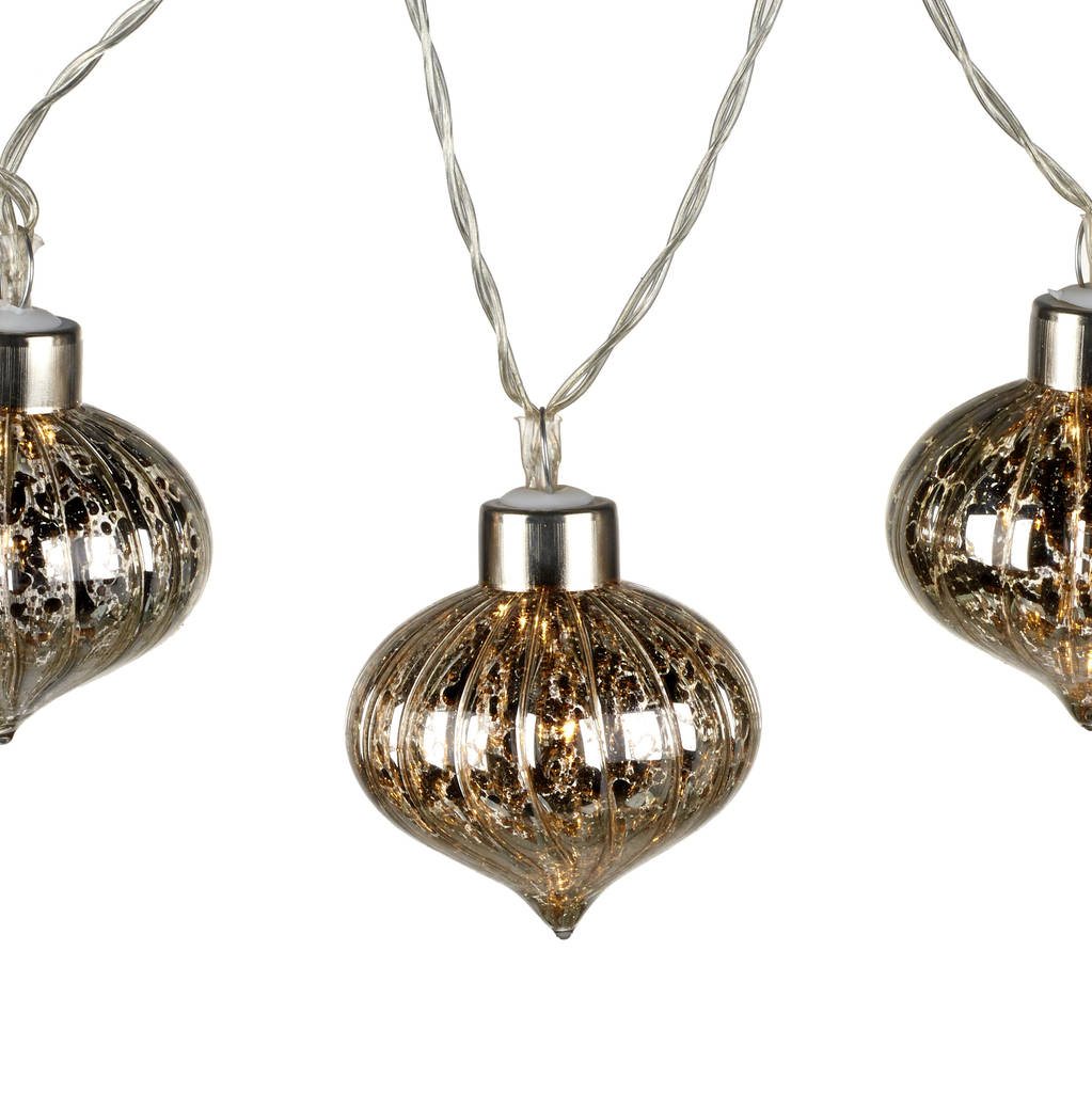 Led Mercury Glass Droplet Garland 190cm By Ella James