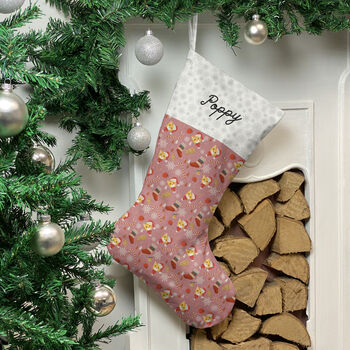 Personalised Cats Christmas Stocking In Pink, 6 of 7
