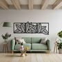 Triple Wooden Panel Leaves Hanging Wall Art Home Decor, thumbnail 7 of 9