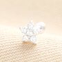Sterling Silver Crystal Flower Piercing Earring, thumbnail 1 of 4