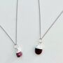 July Birthstone Necklace, Ruby, Silver Plated, thumbnail 1 of 8