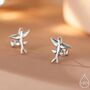 Sterling Silver Very Tiny Flying Fish Stud Earrings, thumbnail 1 of 12