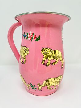 Hand Painted Enamel Jug | Pink Tiger, 5 of 5
