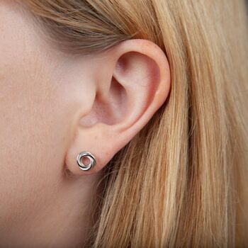 Entwined Circle Earring Studs, 3 of 4