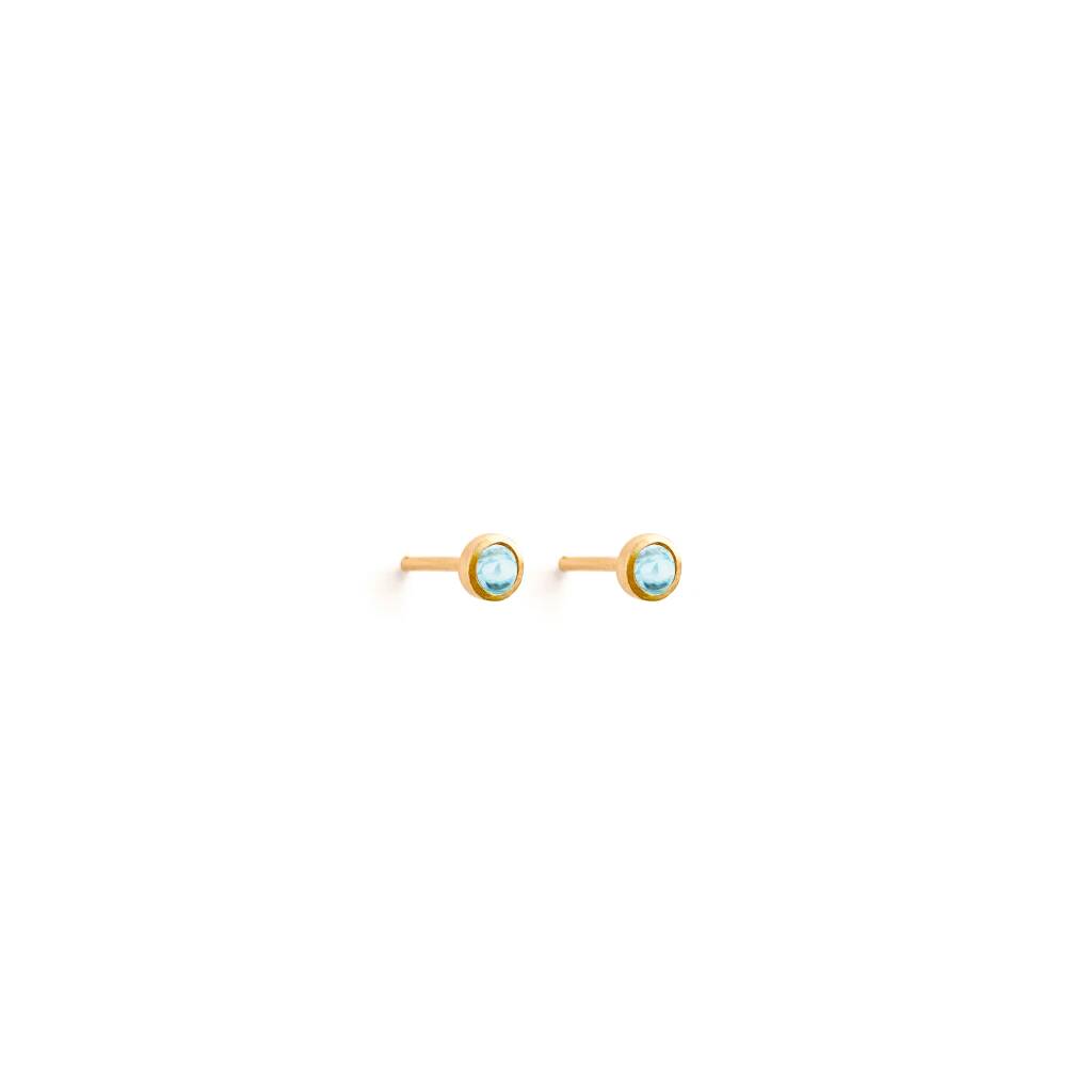 November Topaz Birthstone 18k Gold Vermeil Stud Earrings, 1 of 3