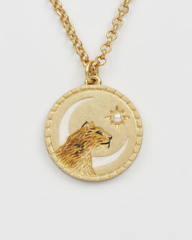 Gold Lioness Spirit Guide Pendant Necklace, 3 of 8