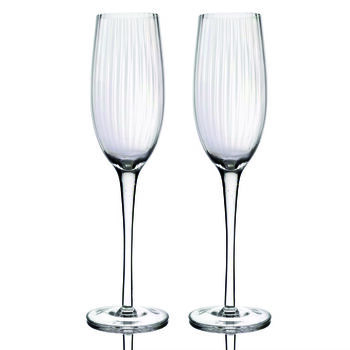 Set Of Two Ridged Champagne Flutes, 2 of 3