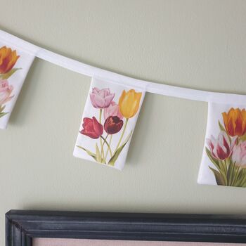 Tulip Flower Fabric Bunting Gift For Garden Lovers, 4 of 5