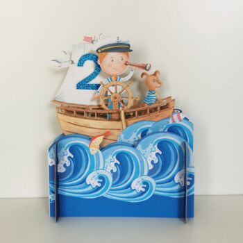 2nd Birthday 3D Card With Sailboat, 2 of 3