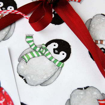 Baby Penguin Christmas Wrapping Paper, 6 of 11