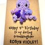 Personalised Name Age Octopus Crochet Birthday Card Handmade, thumbnail 3 of 12
