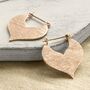 Rose Gold Sterling Silver Love Leaf Drop Earrings, thumbnail 4 of 5