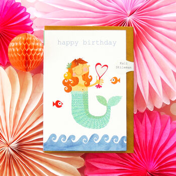 Mermaid Happy Birthday Card, 5 of 5