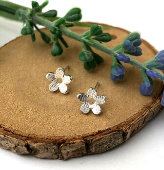 Thank You Bridesmaid Sterling Silver Daisy Wedding Earrings, 5 of 6