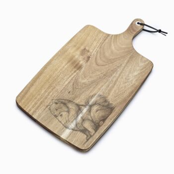 Personalised Japanese Spitz Engraved Acacia Serving Board, 5 of 6