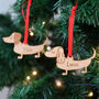 Dachshund Personalised Dog Wooden Christmas Decoration, thumbnail 11 of 12