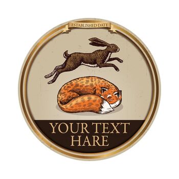 The Fox And Hare. Personalised Bar Sign, 7 of 8