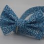 Blue Floral Print Dog Bow Tie, thumbnail 3 of 6