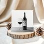 Red Wine Bottle And Glass Card, thumbnail 1 of 6