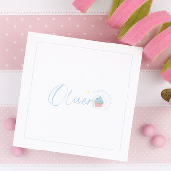 Handmade Personalised Cupcake Birthday Card Pink, 3 of 8